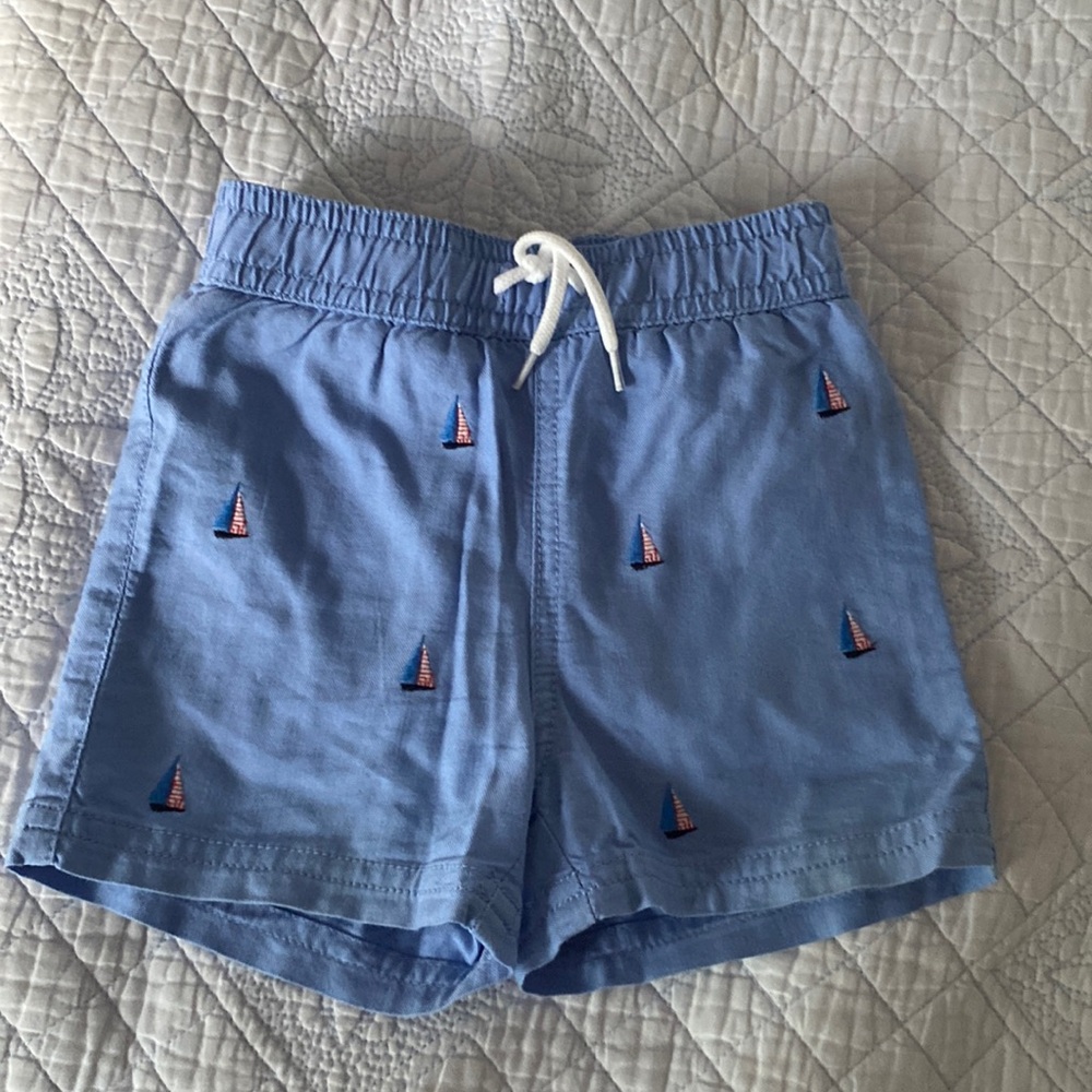 Janie and Jack swim trunks for boys with sailboats